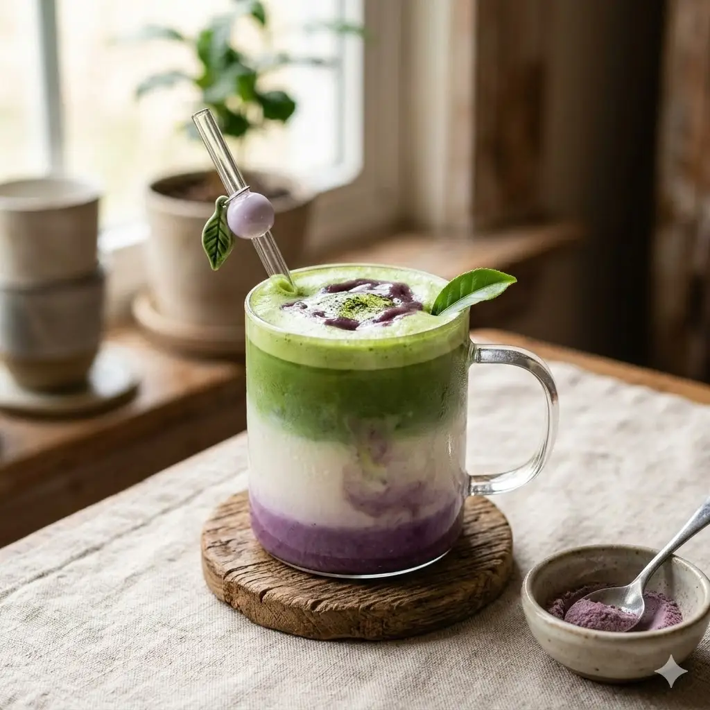 Hình ảnh Khoai môn matcha latte
