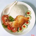 Hình ảnh Đùi Gà 1/4 chiên - Cơm trắng 