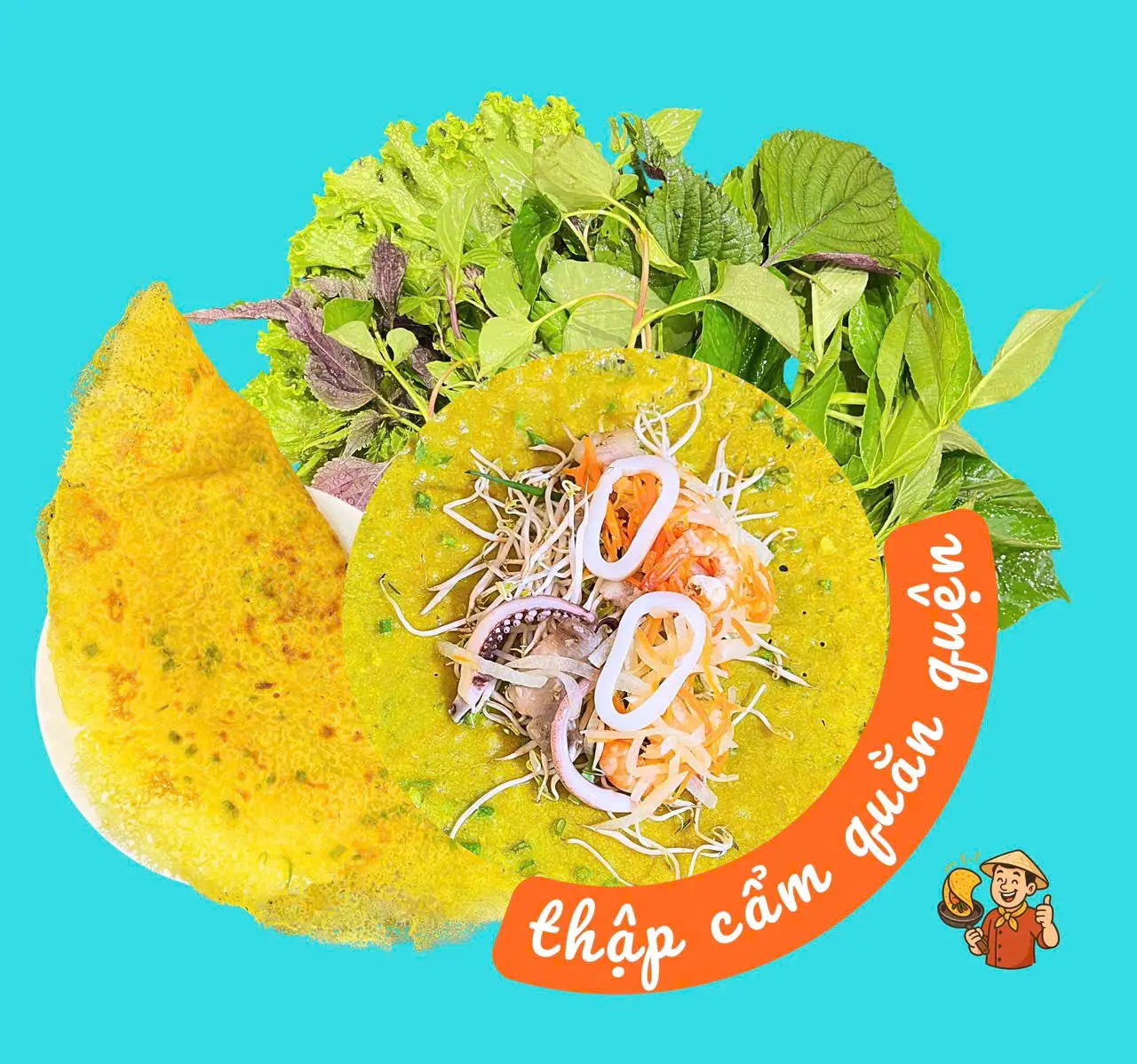 Hình ảnh Bánh xèo thập cẩm quằn quện