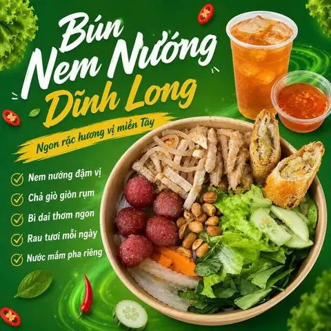 Hình ảnh Bún Thịt Nướng, Nem Nướng - Dĩnh Long - Trần Văn Quang