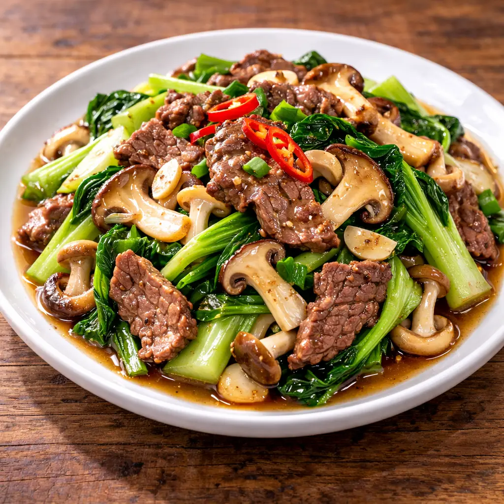 Hình ảnh Nấm thập cẩm xào bò