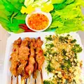 Hình ảnh Bánh hỏi cuốn thịt xiên nướng