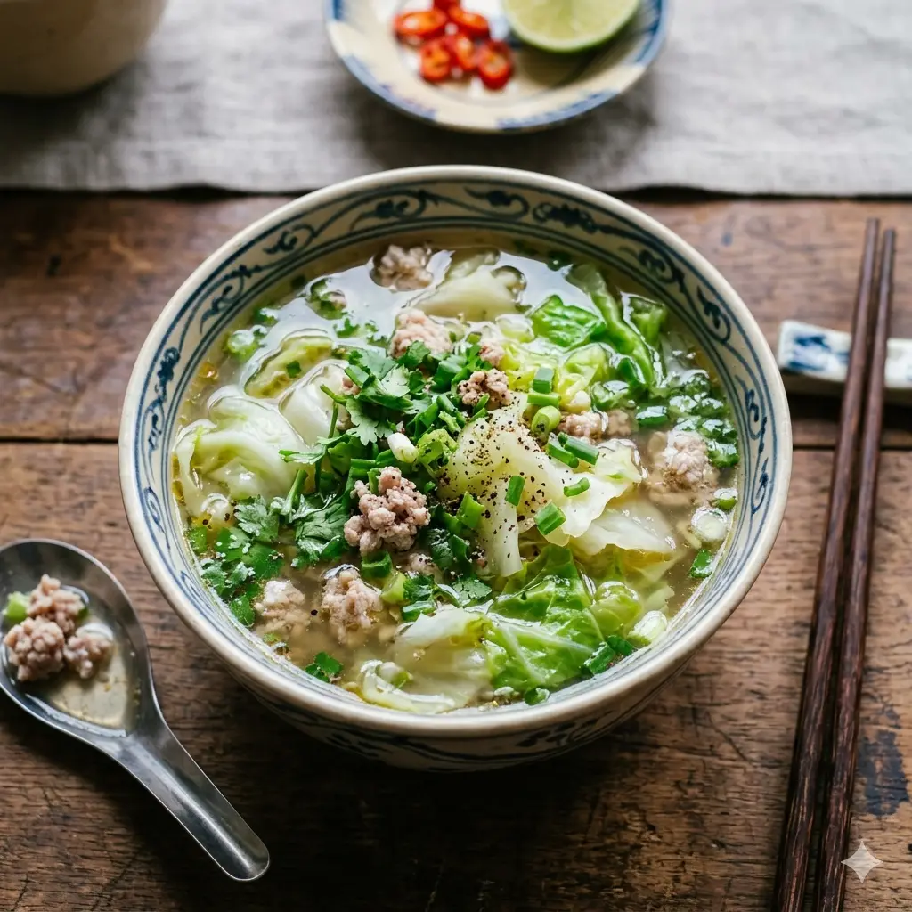 Hình ảnh Canh rau thịt bằm