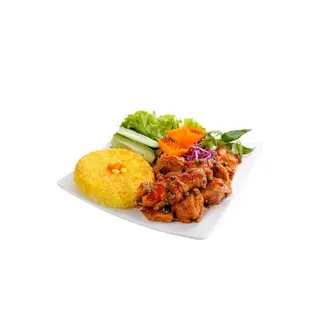 Hình ảnh Cơm cháy gà roti nửa con