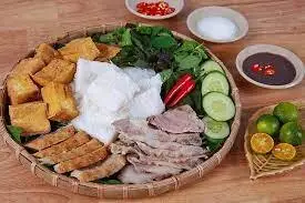 Hình ảnh Bún đậu thịt luộc và chả cốm