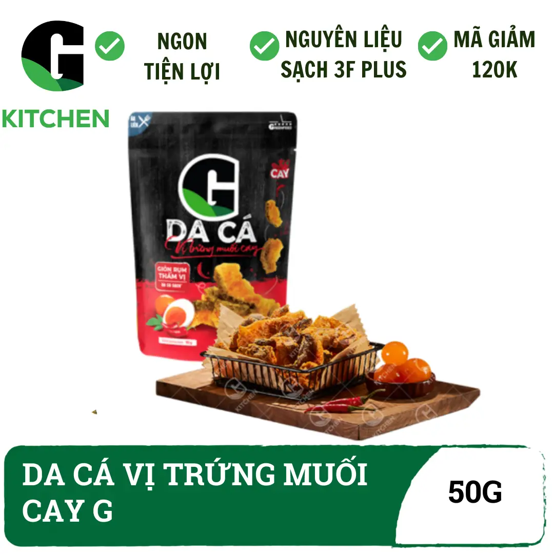 Hình ảnh Da cá vị trứng muối cay G Kitchen 50g