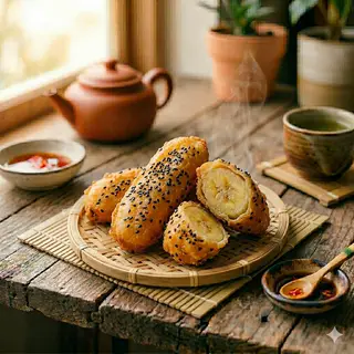 Hình ảnh Chuối chiên mè đen