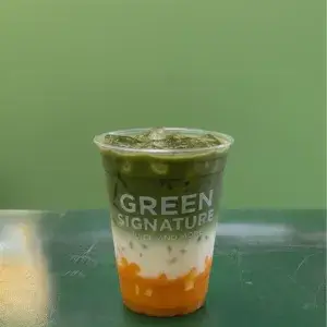 Hình ảnh Matcha latte đào