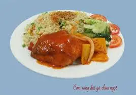 Hình ảnh Cơm rang gà sốt chua ngọt
