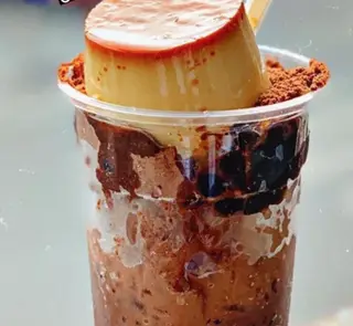 Hình ảnh Milo dầm trân châu - bánh flan