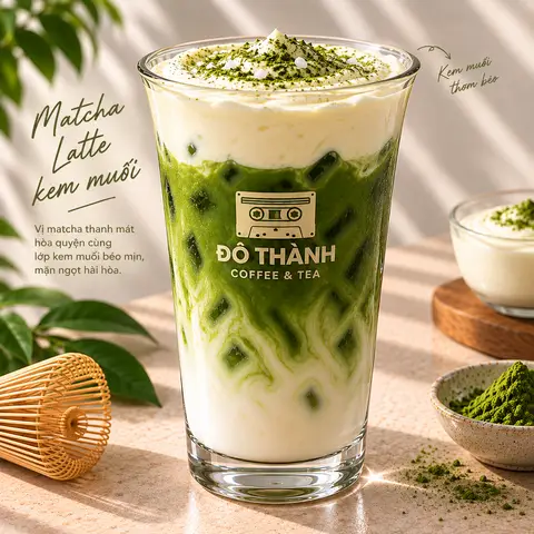 Hình ảnh Matcha latte kem muối