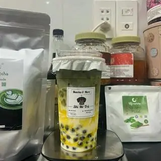 Hình ảnh Matcha latte sữa chuối