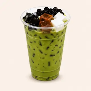 Hình ảnh Trà sữa Thái xanh full topping