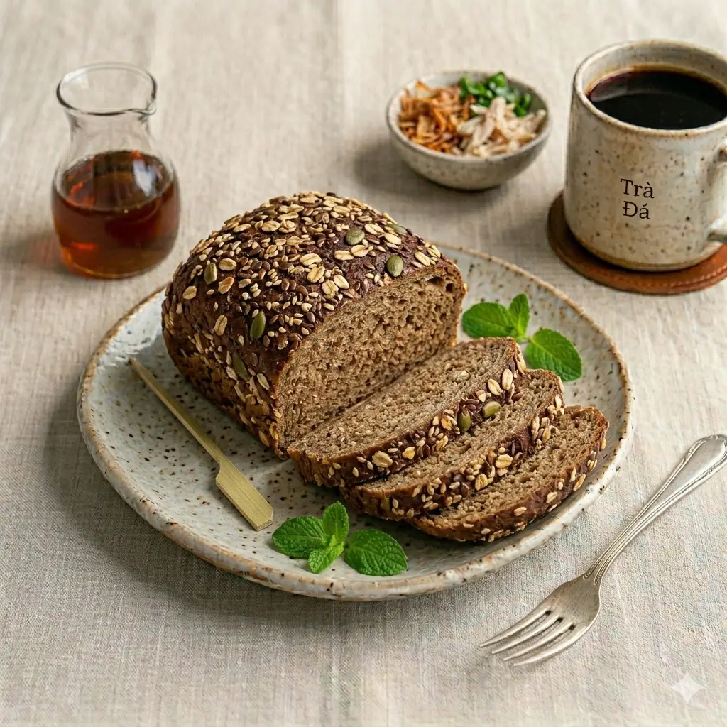 Hình ảnh Bánh mì men chua khoai lang tím phômai