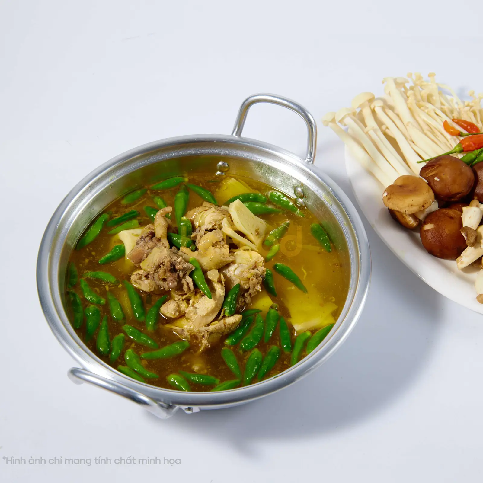 Hình ảnh Lẩu gà tiềm ớt nguyên con