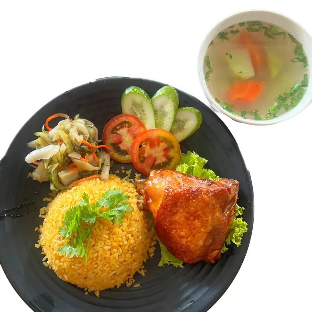 Hình ảnh Cơm gà xối mỡ - má đùi  nhỏ 