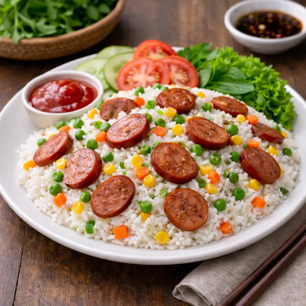 Hình ảnh Cơm 2 cây xúc xích