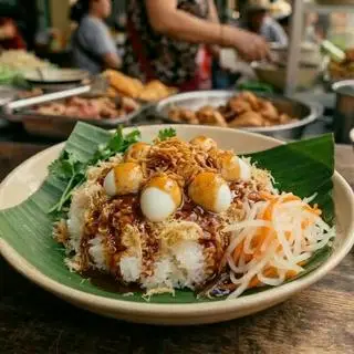 Hình ảnh Xôi chà bông,trứng cút lòng đào