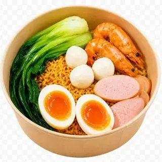 Hình ảnh Mì trộn muối ớt tôm càng trứng lòng đào
