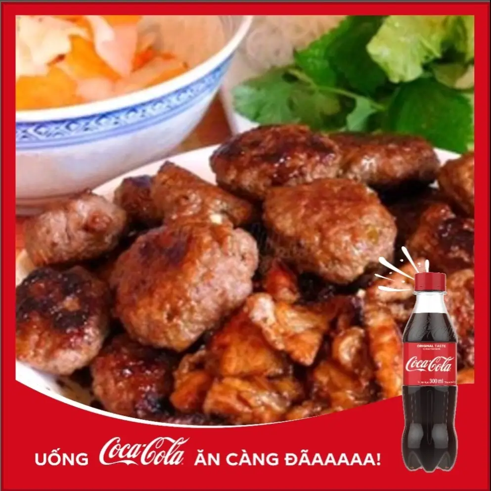 Hình ảnh Bún chả thịt băm + Coca (không bao gồm dụng cụ ăn uống )