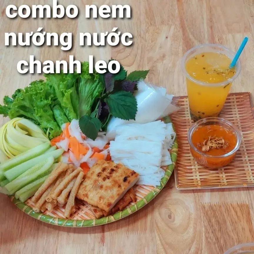 Hình ảnh Combo nem nướng Nha Trang - nước chanh leo nguyên chất