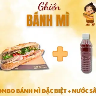 Hình ảnh Bánh mì Ghiền đặc biệt - nước sâm mát lạnh