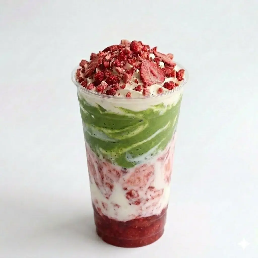 Hình ảnh Matcha latte dâu 