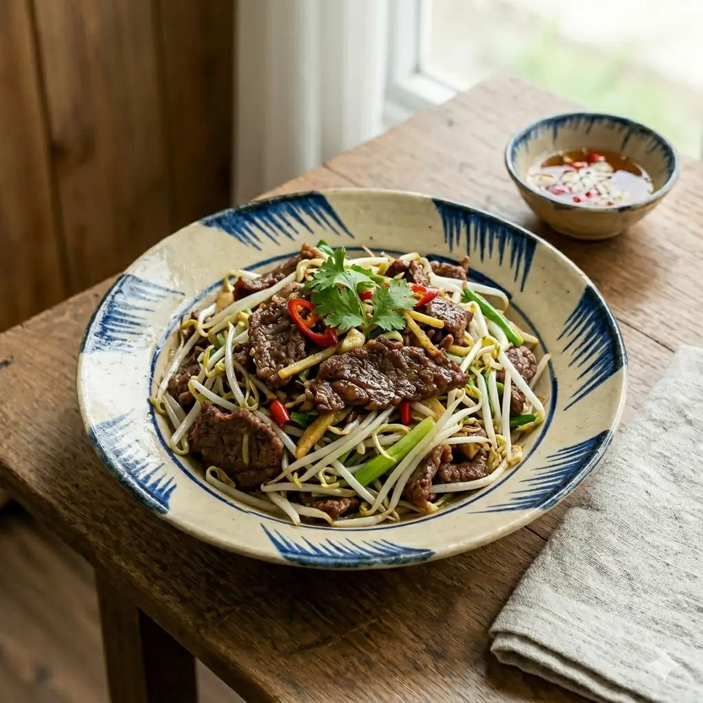 Hình ảnh Bò ngự mặn lễ - bò xào giá