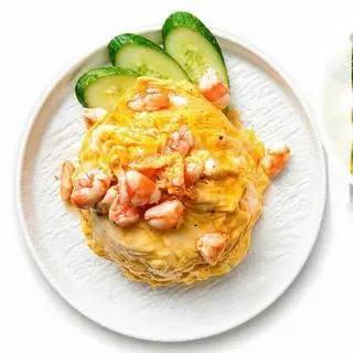 Hình ảnh Cơm tôm phủ trứng