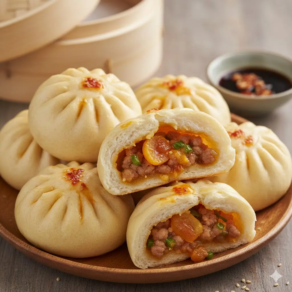 Hình ảnh Bánh bao thập cẩm trứng muối