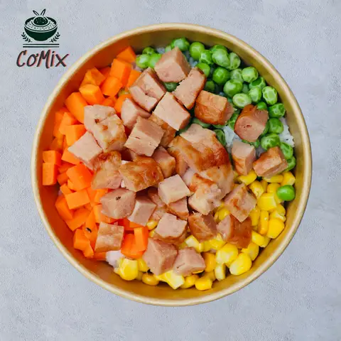 Hình ảnh Cơm trộn nem nướng