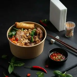 Hình ảnh Bún thịt nướng - chả giò