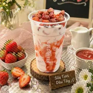 Hình ảnh Sữa tươi dâu tây
