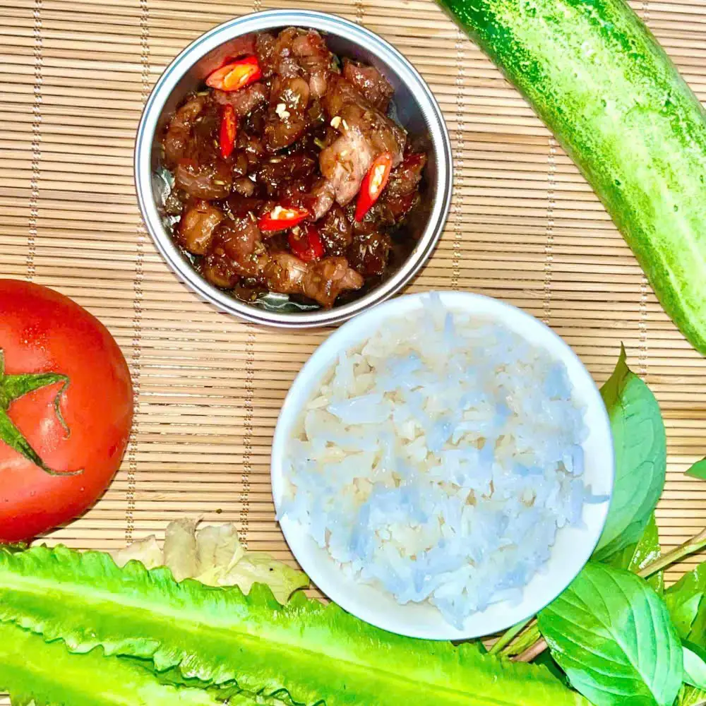 Hình ảnh Cơm Ba rọi xào mắm ruốc Miền Tây phần 1 người - kèm cơm rau