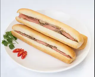 Hình ảnh Bánh mì que pate chà bông xúc xích
