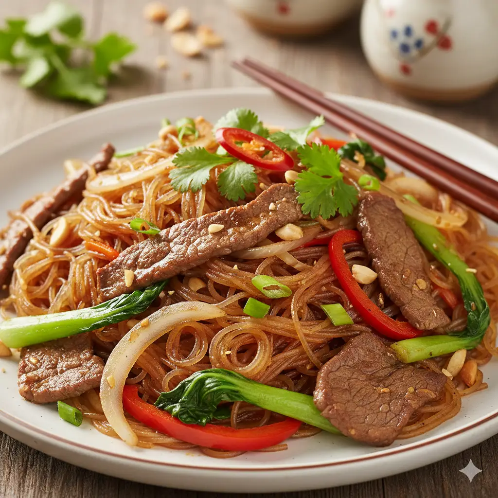 Hình ảnh miến xào bò