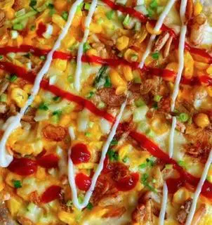 Hình ảnh Bánh tráng nướng thịt nạc - phô mai