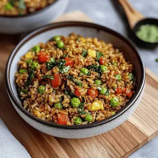 Hình ảnh Cơm chiên nấm và rau củ
