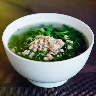 Hình ảnh Canh xà lách xoong nấu thịt bằm