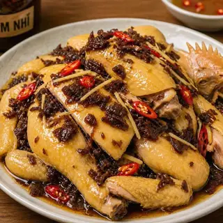 Hình ảnh 1 con gà hấp mắm nhĩ