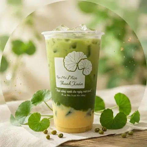 Hình ảnh Rau Má Mix Thanh Xuân - Rau Má Đậu Xanh Sữa Dừa - Lương Định Của