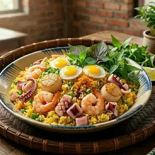 Hình ảnh Cơm chiên dương châu  ( trứng , lạp xưởng , chả lụa ) 