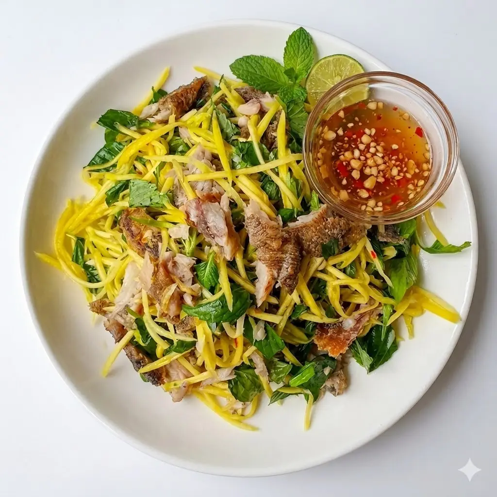 Hình ảnh Gỏi xoài khô cá sặc