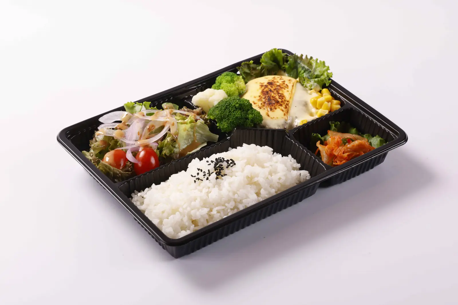 Hình ảnh Cơm hộp Hamburger sốt Nhật - ハンバーグ弁当 - Japanese hamburg steak rice