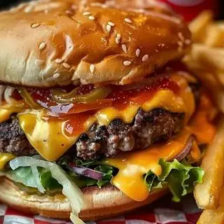 Hình ảnh Burger bò phô mai single - beef single