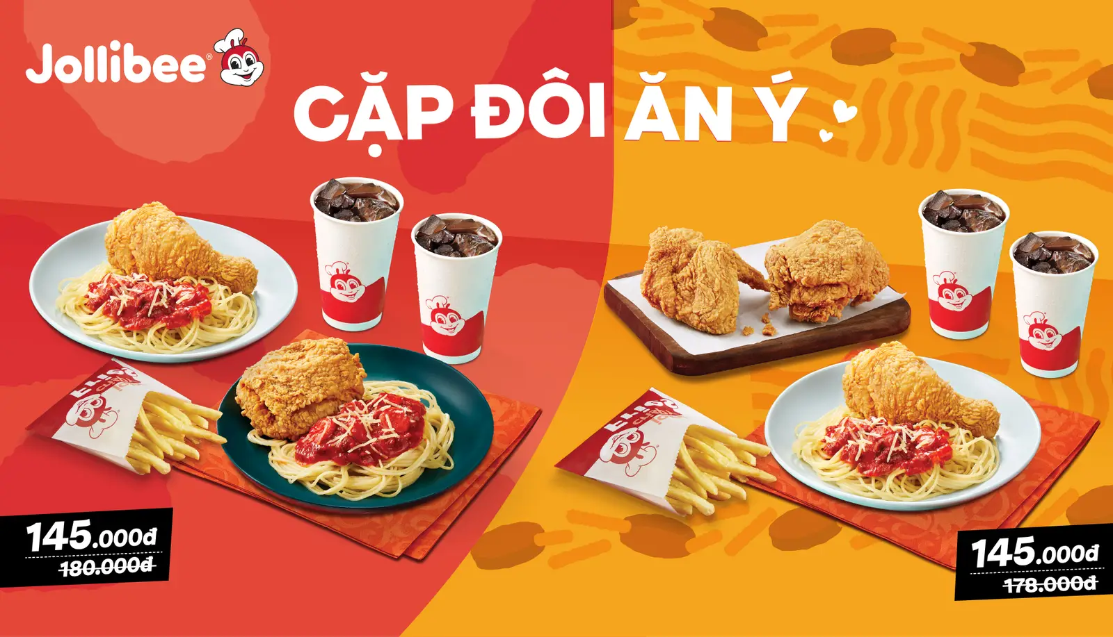 Hình ảnh Gà Rán và Mỳ Ý Jollibee - Pasteur