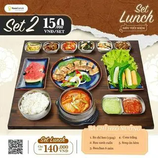 Hình ảnh Set lunch 2 ba chỉ heo nướng