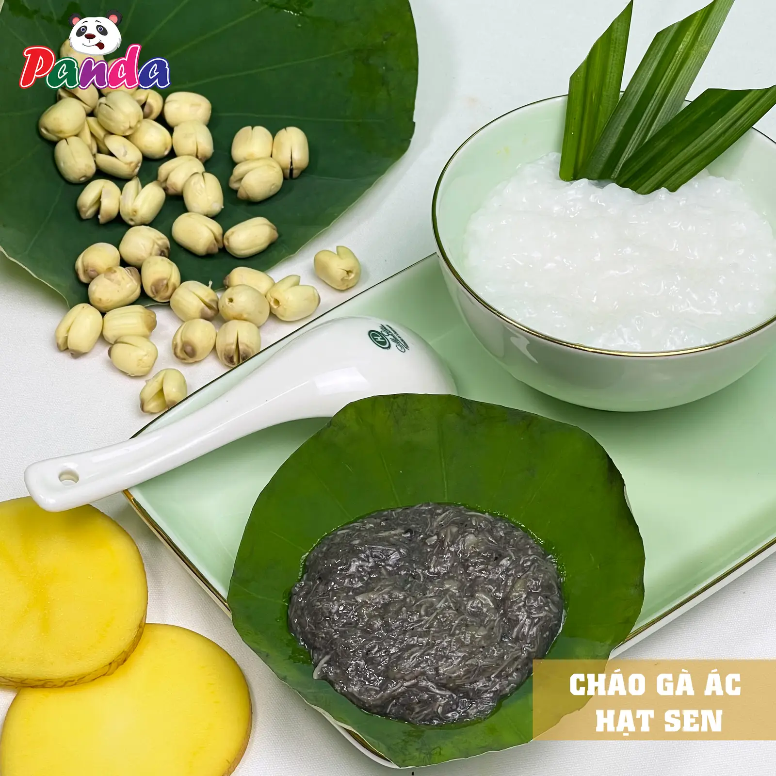 Hình ảnh Cháo gà ác hạt sen / Black bone silky fowl congee