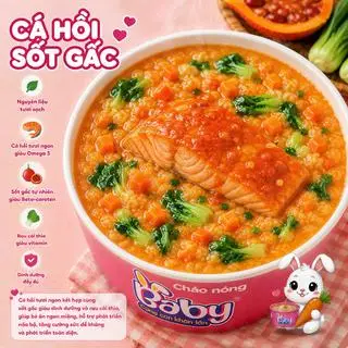 Hình ảnh Cháo Cá Hồi Sốt Gấc