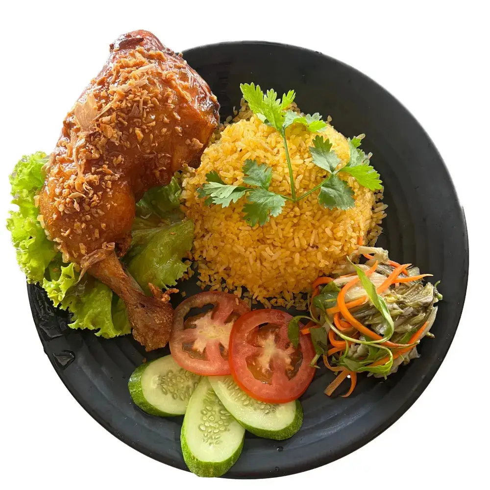 Hình ảnh Cơm gà xối mỡ - gà góc tư nhỏ 